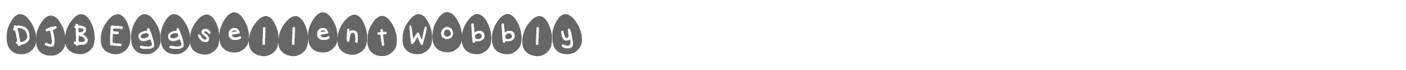 Sample characters DJB Eggscellent Font